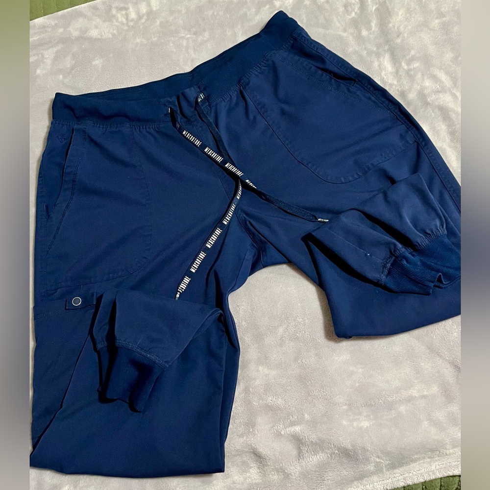 Med Couture Navy Blue Touch Jogger Pants.